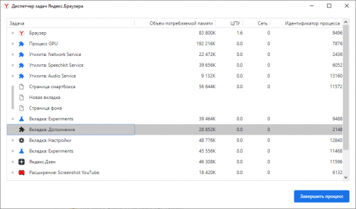 Выгружать из памяти неиспользуемые вкладки yandex что это
